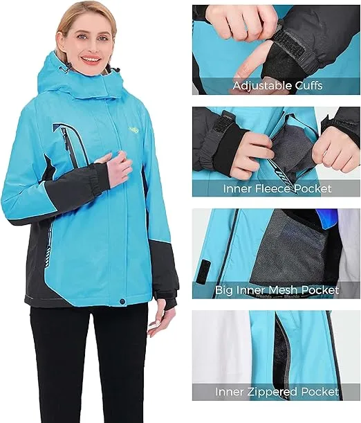 Wantdo Women's Mountain Waterproof Ski Jacket | Windproof Rain Winter Coat