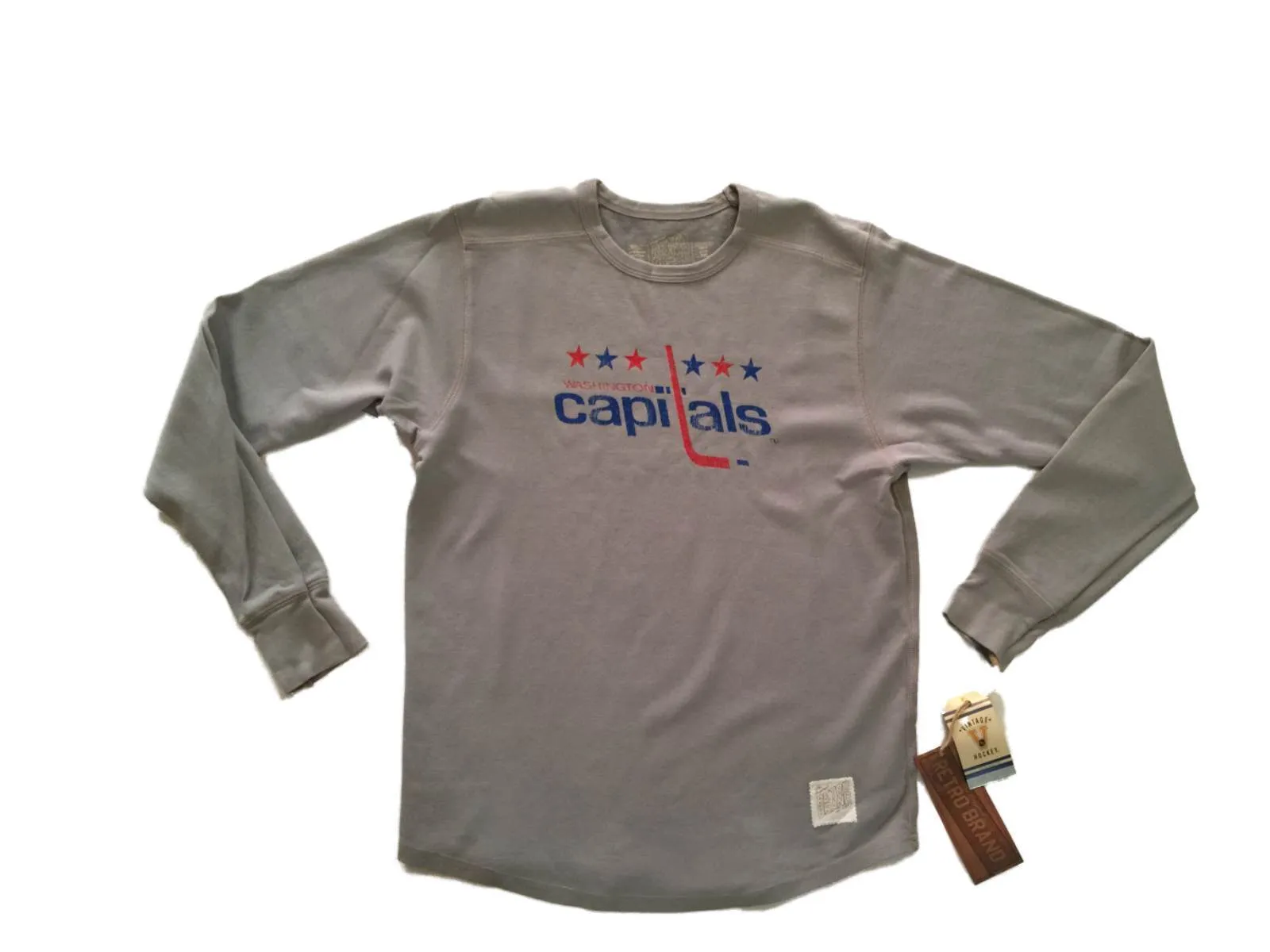 Washington Capitals Retro Brand Gray Lightweight Long Sleeve Pullover