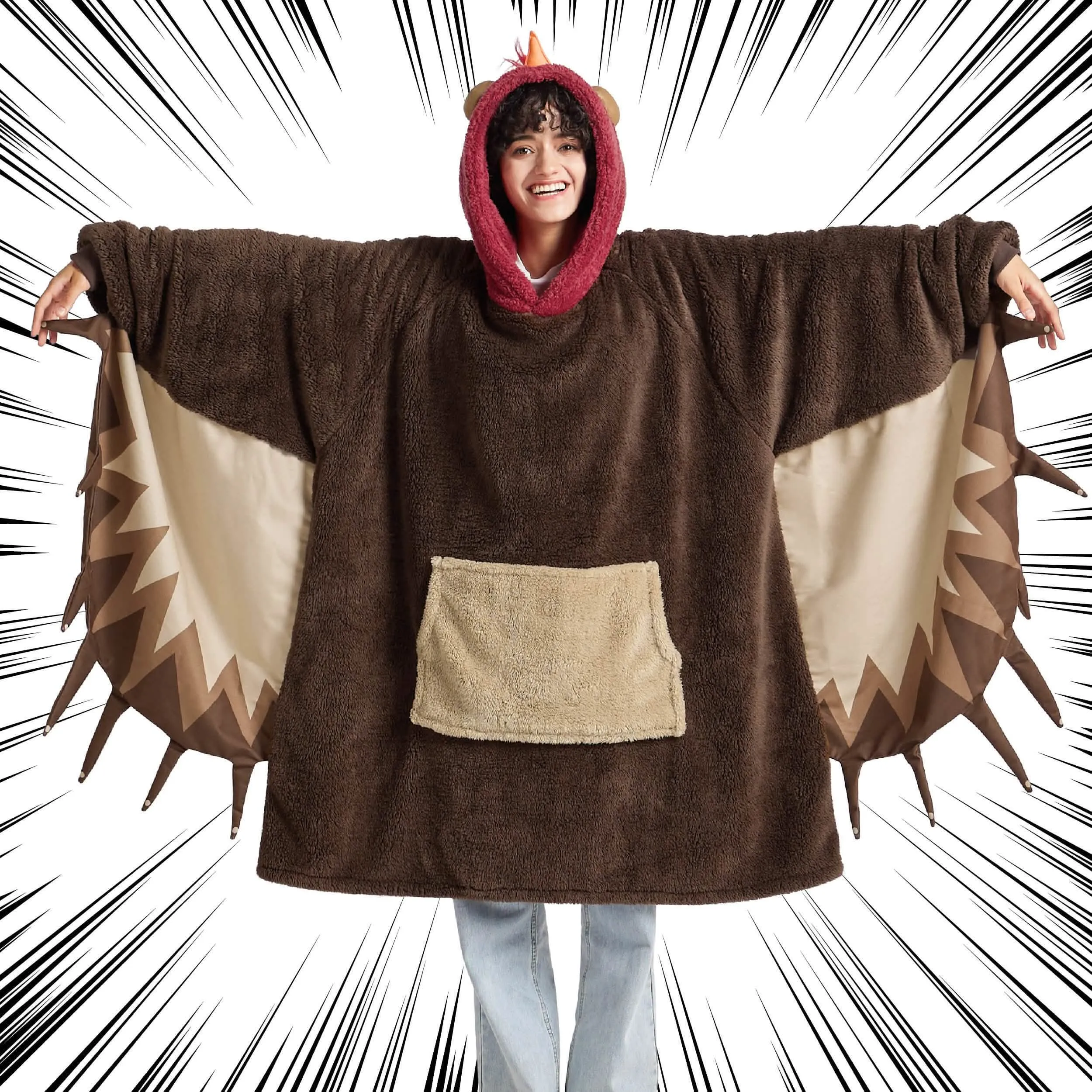 Wearable Shaggy Sherpa Animal Designs Blanket