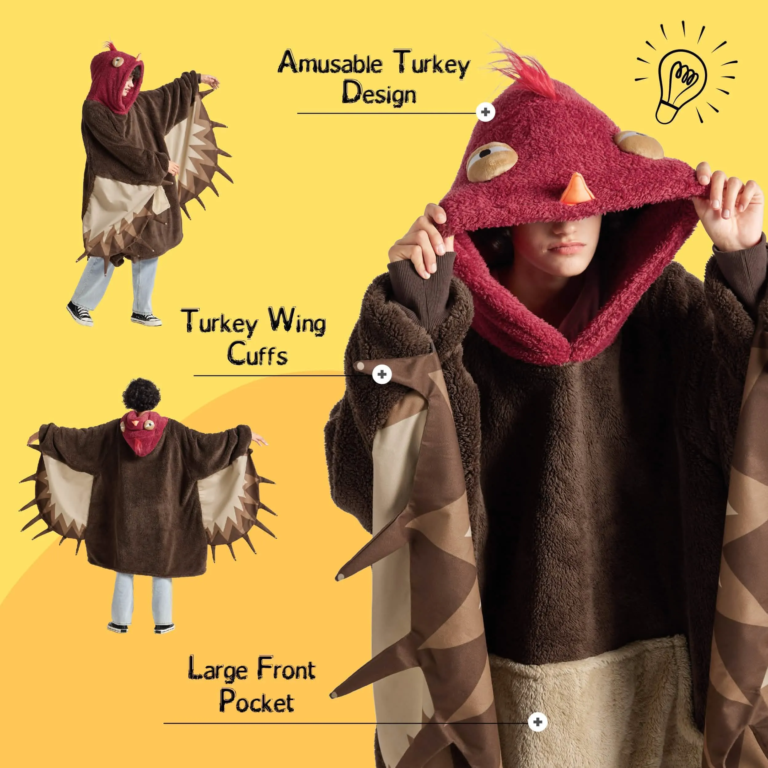 Wearable Shaggy Sherpa Animal Designs Blanket