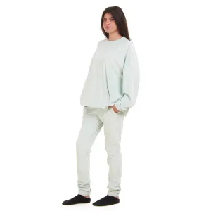 Women Winter Pajama Set Mint Sweatshirt   Pants