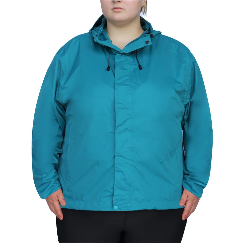 Women’s Plus Size Packable 1X-6X Windbreaker Rain Jacket