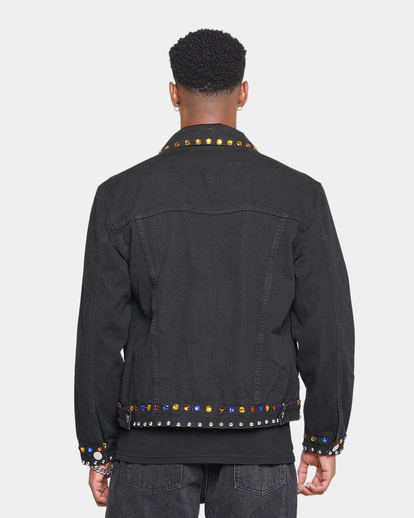 XXIII Rhinestone Denim Jacket Black