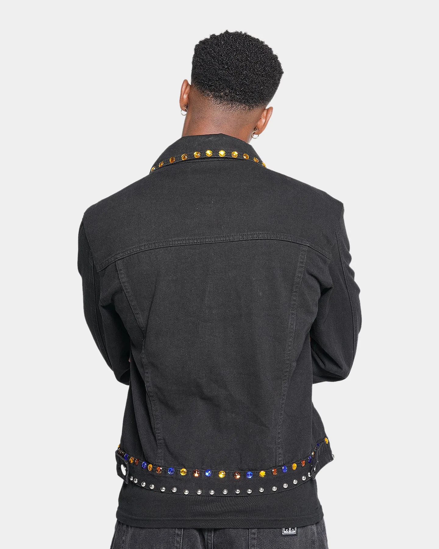 XXIII Rhinestone Denim Jacket Black